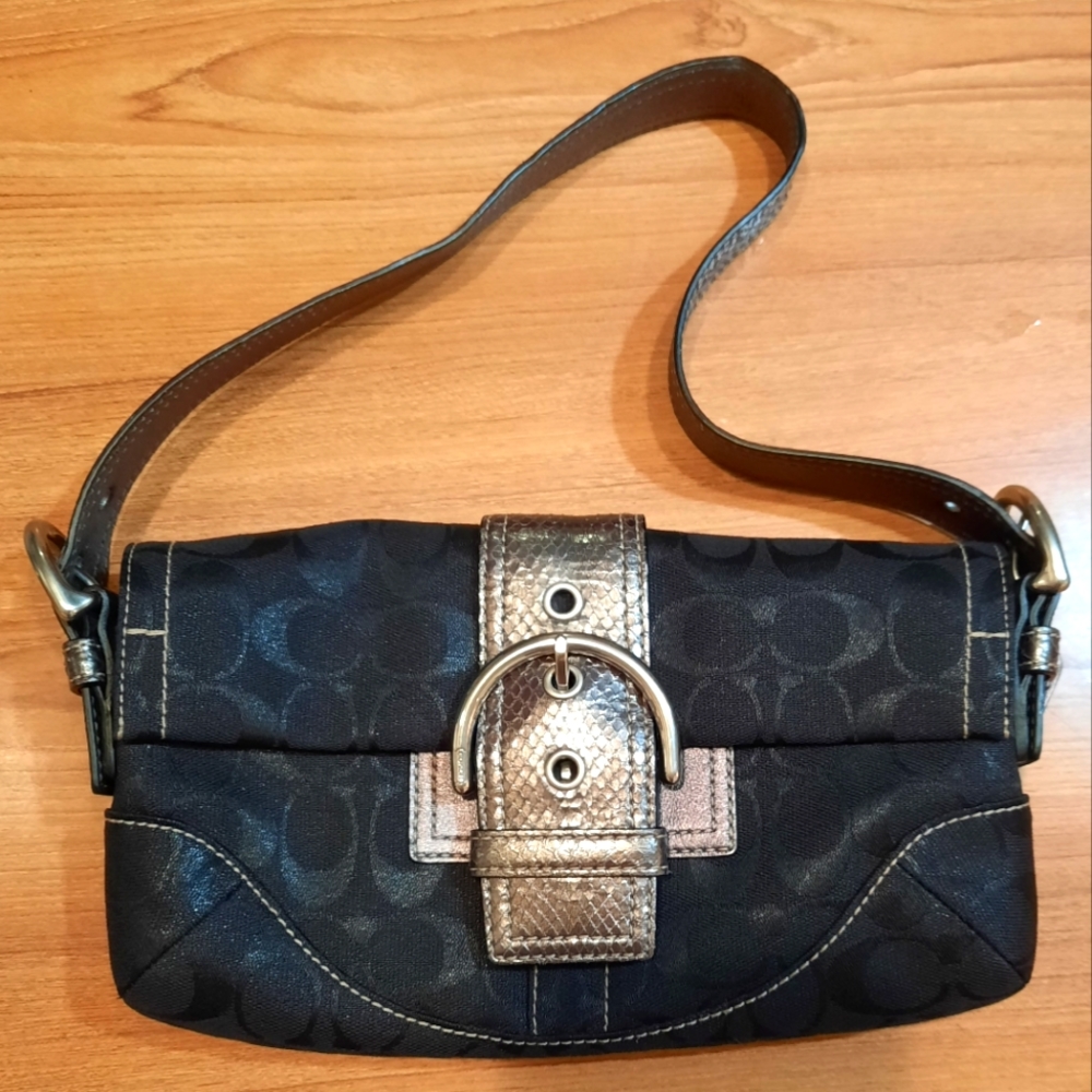 Coach F05Q-8K38 Black Metallic Snake Skin